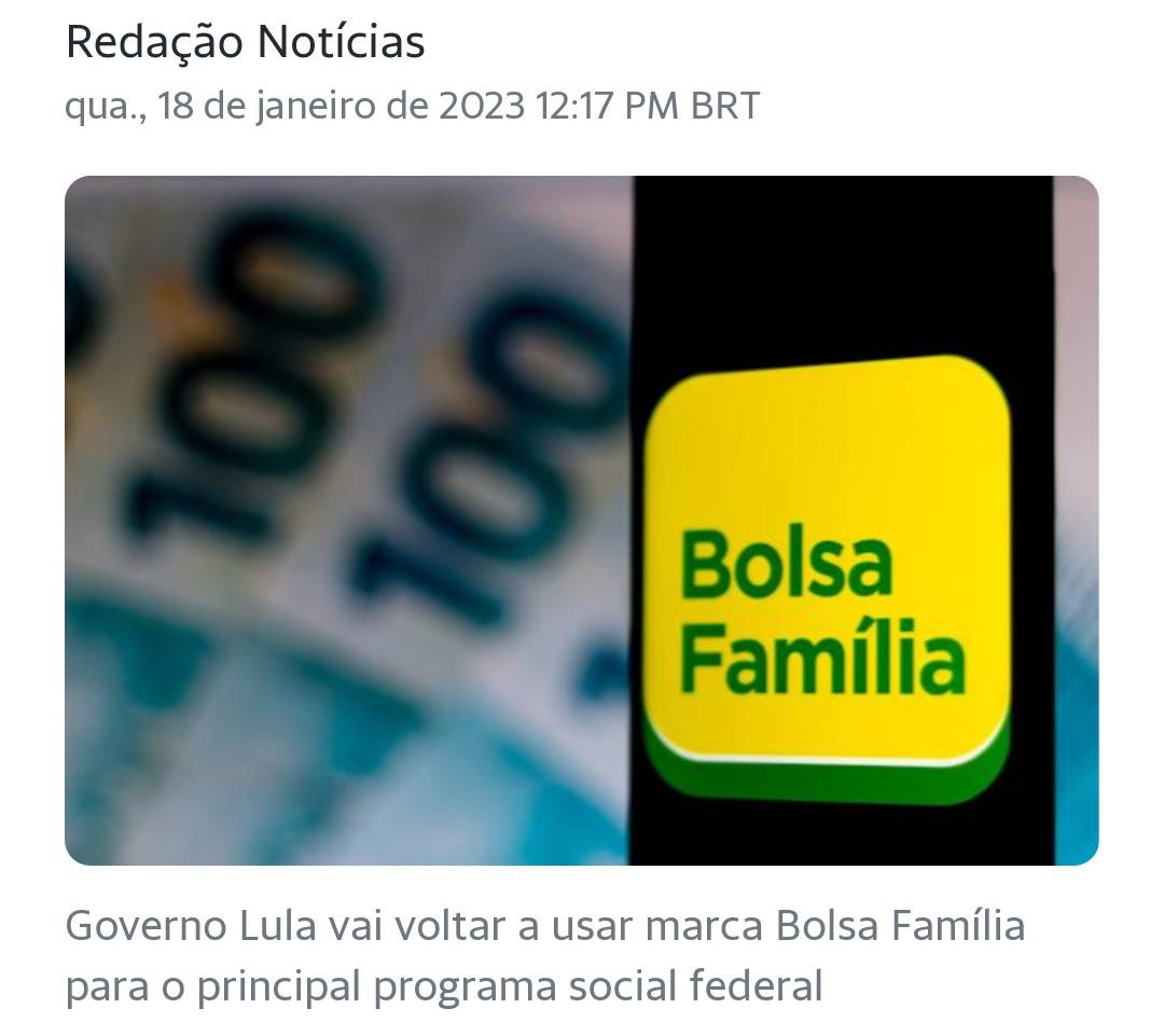 JPCN.Blog | Governo Lula evita usar nome Auxílio Brasil e planeja relançar Bolsa Família em março